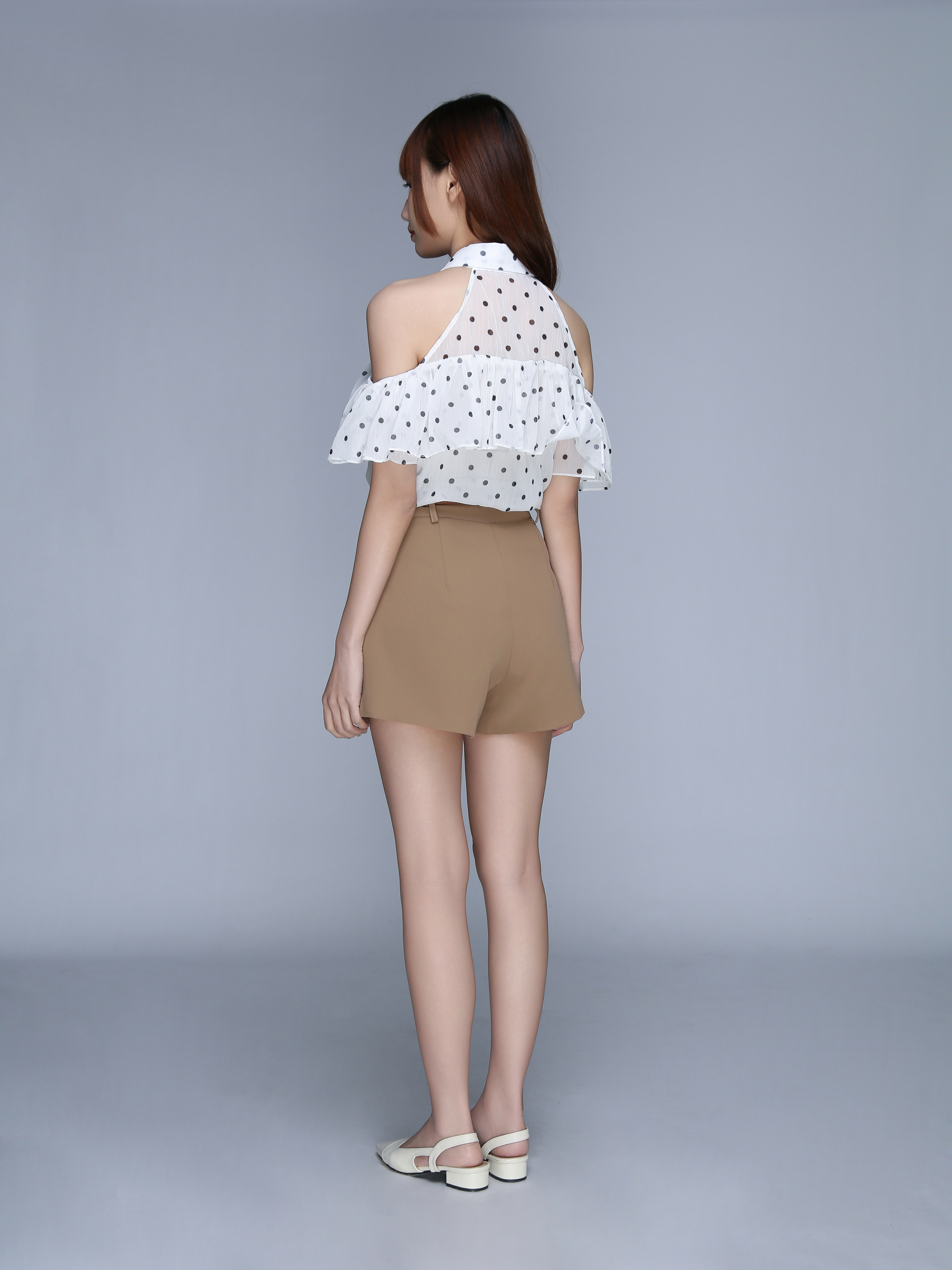High Waist Front Pocket Short Pants With Belt 22531