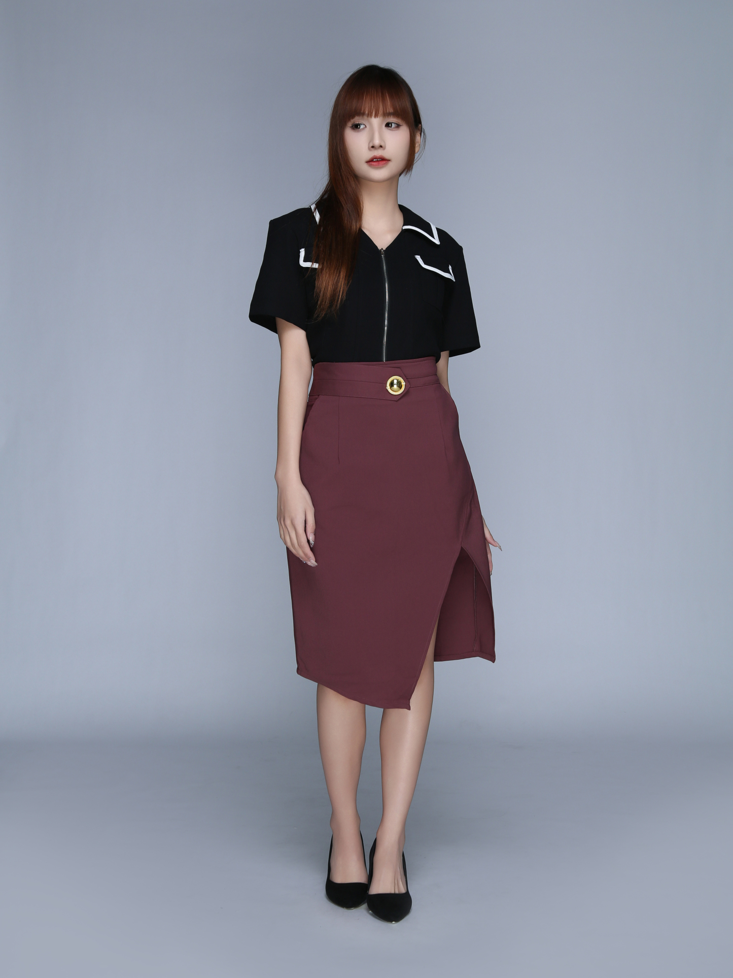 High Waist Split With Irregular Long Skirt 22540