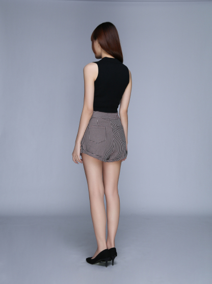 High Waist Houndstooth Short Pants 22911