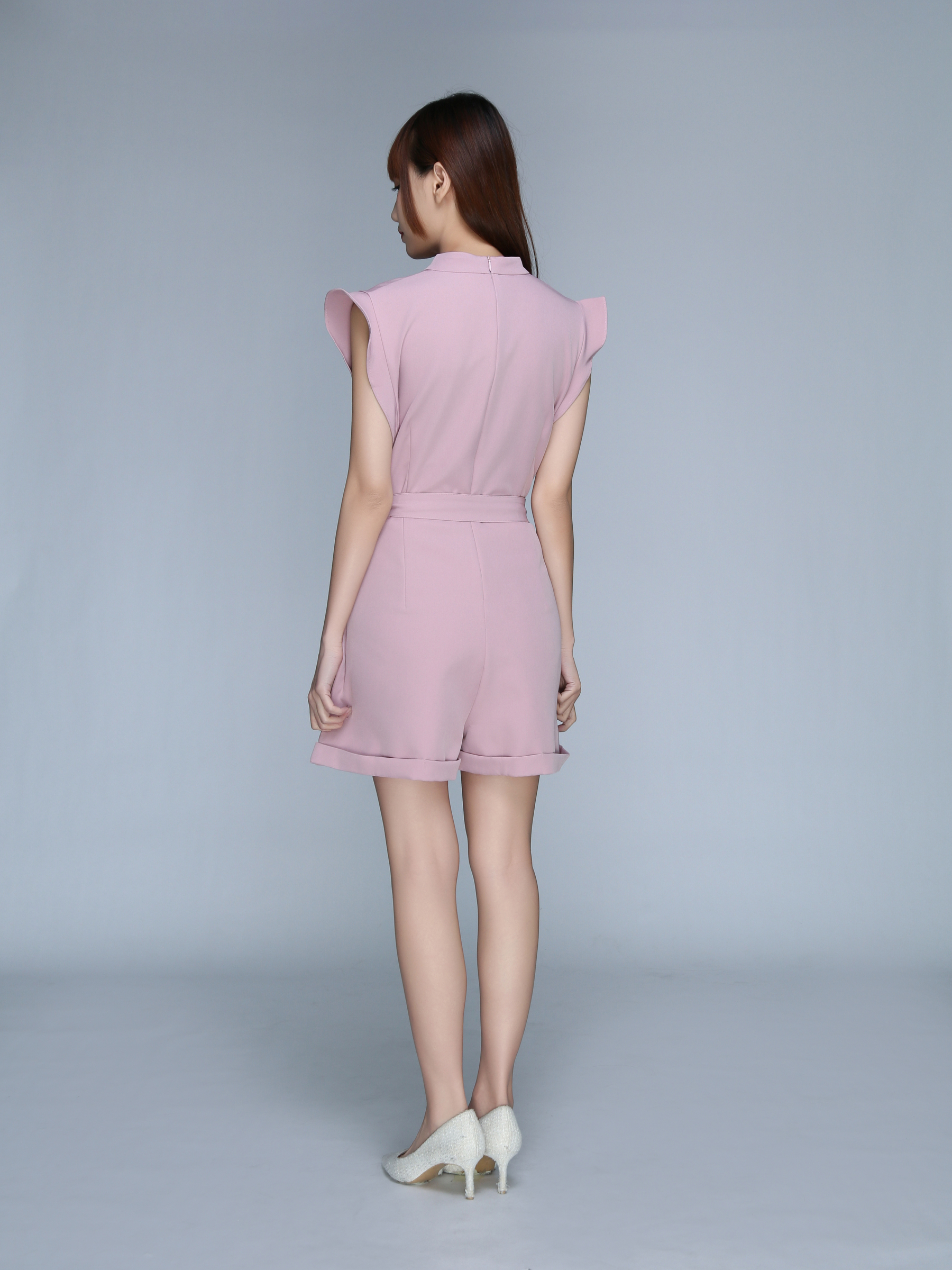 Sleeveless Back Zip Jumpsuit With Belt 22921