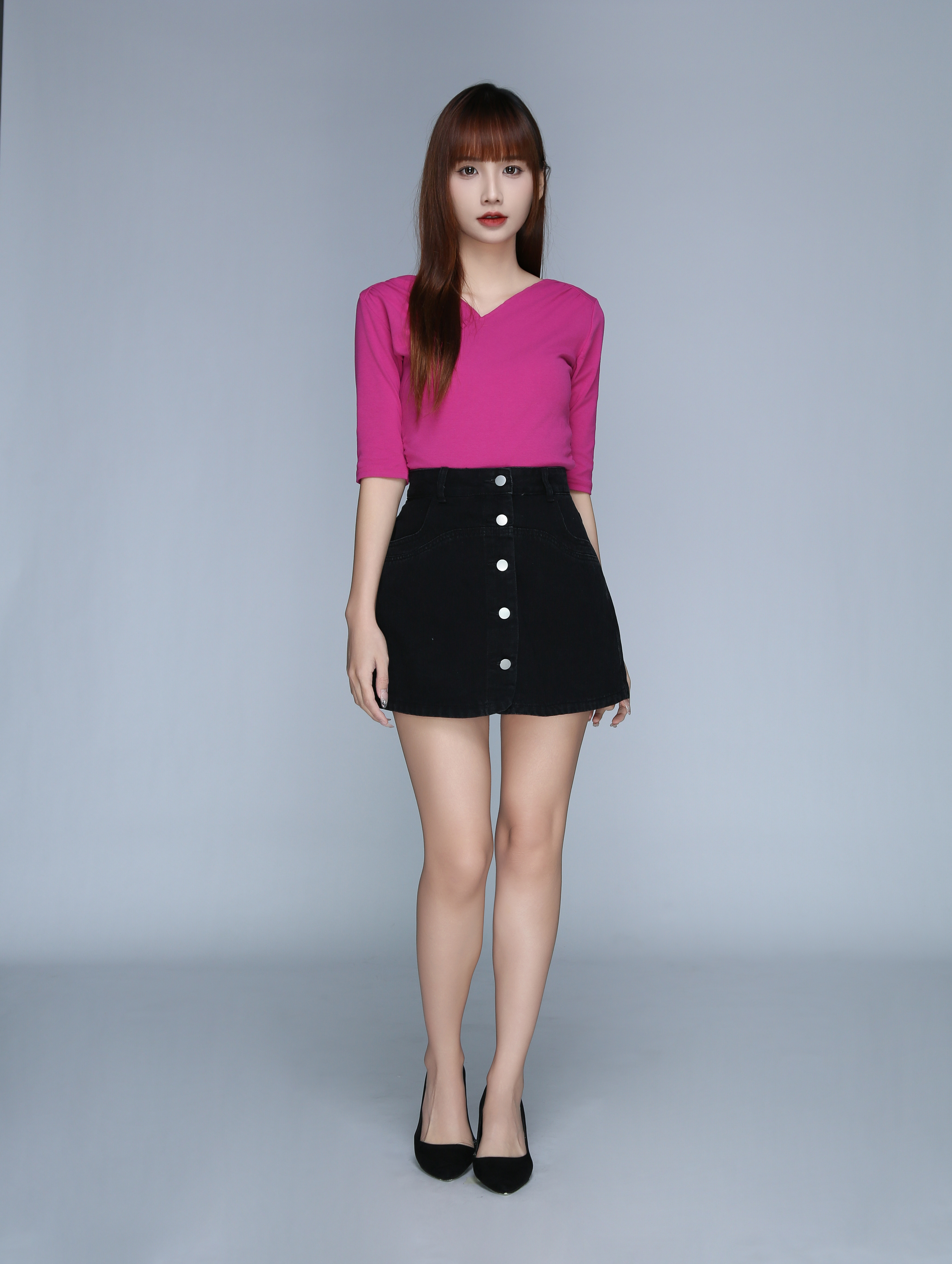 Breasted Button Denim Short Skirt 22947