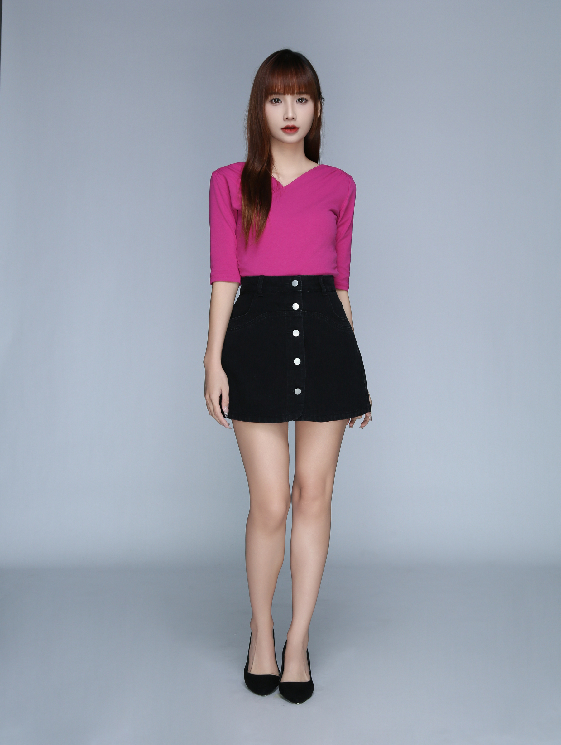 Breasted Button Denim Short Skirt 22947