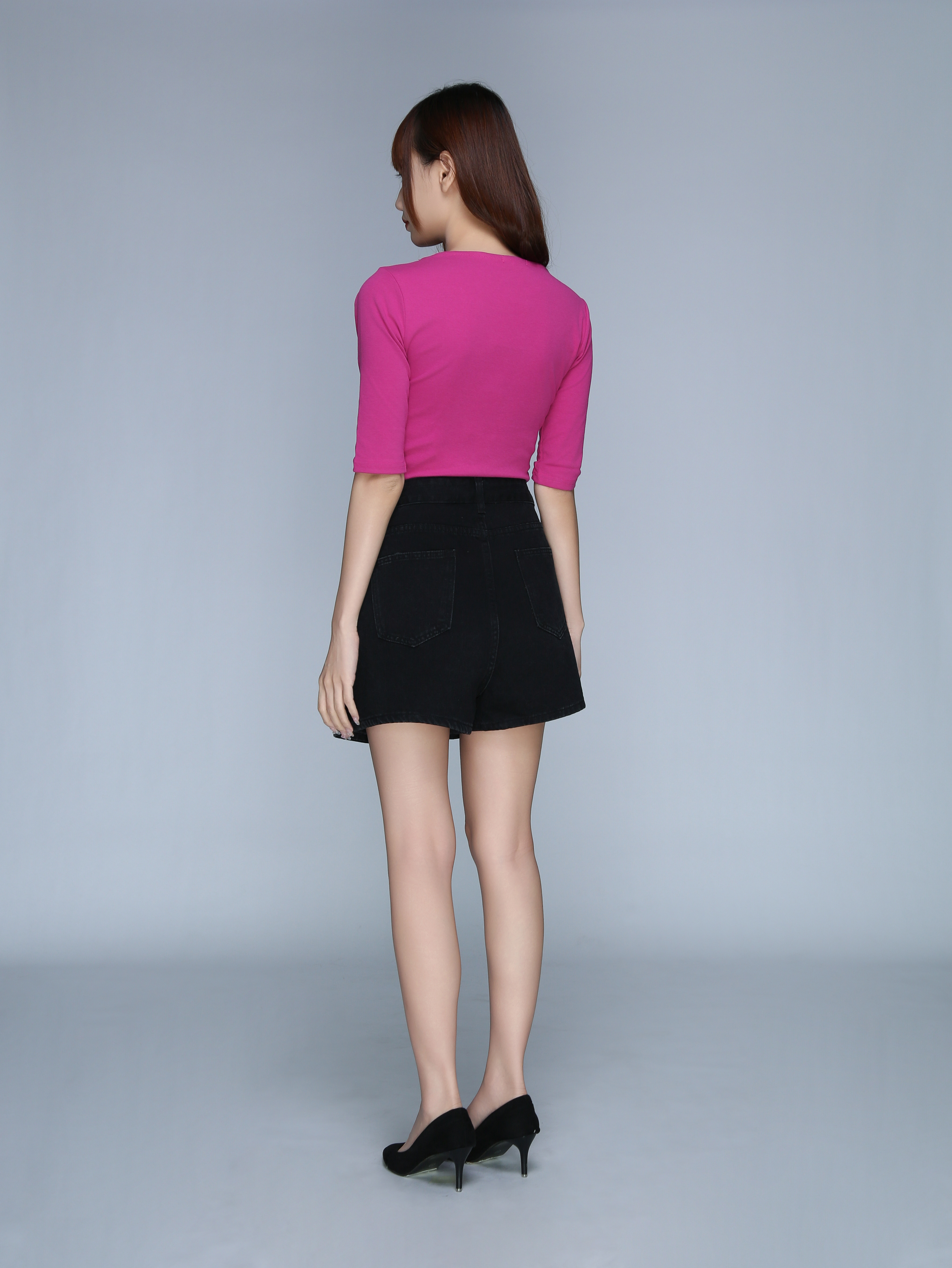 Breasted Button Denim Short Skirt 22947