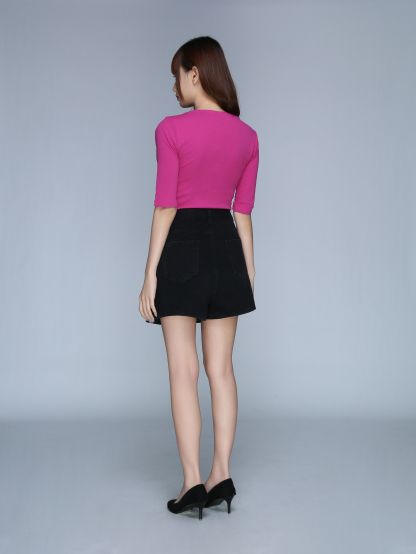 Breasted Button Denim Short Skirt 22947