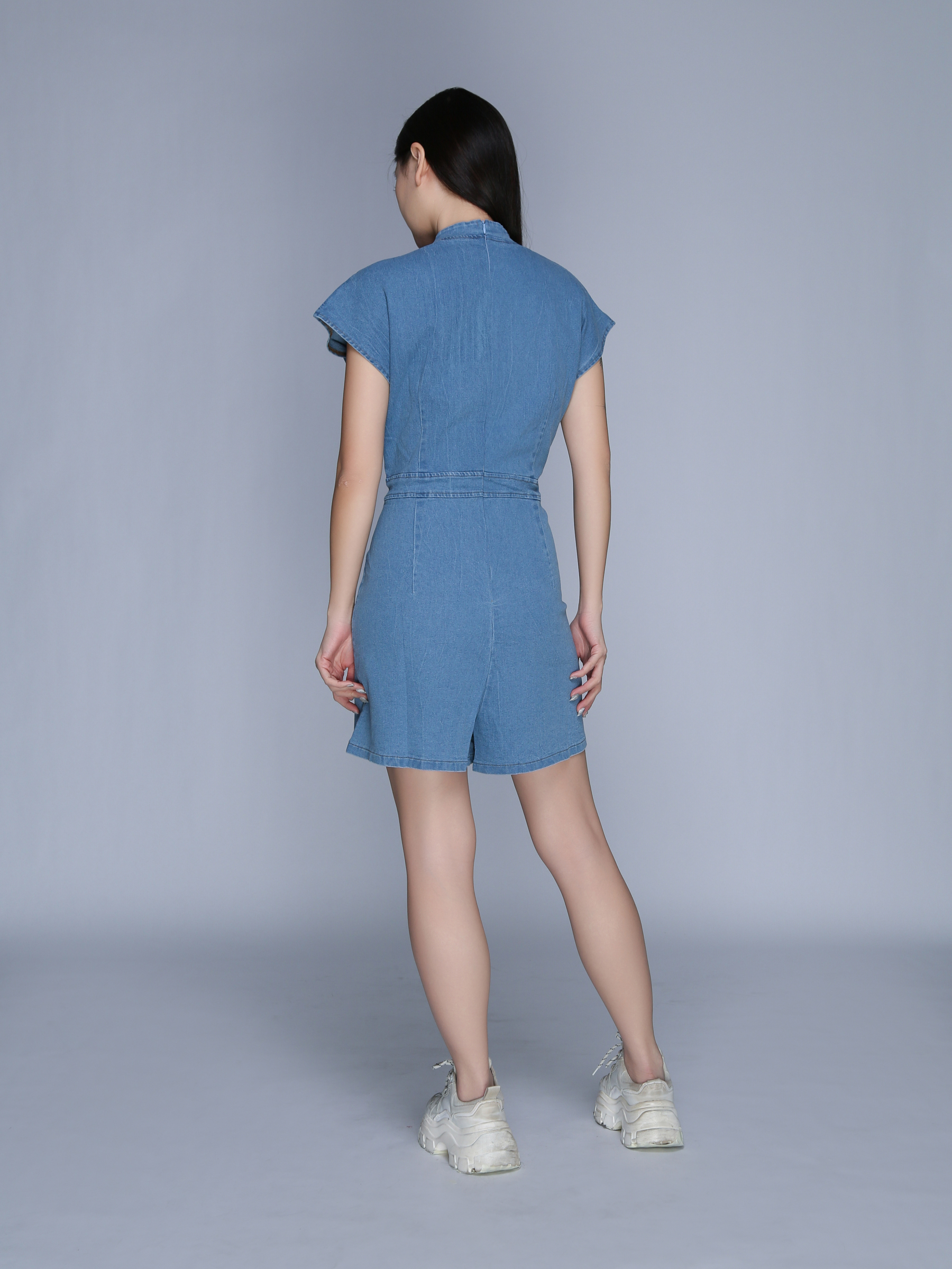 Denim Sleeveless V Neck Jumpsuit 22985