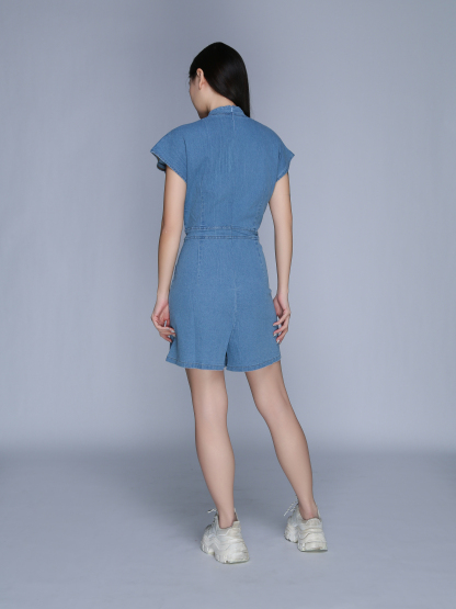 Denim Sleeveless V Neck Jumpsuit 22985