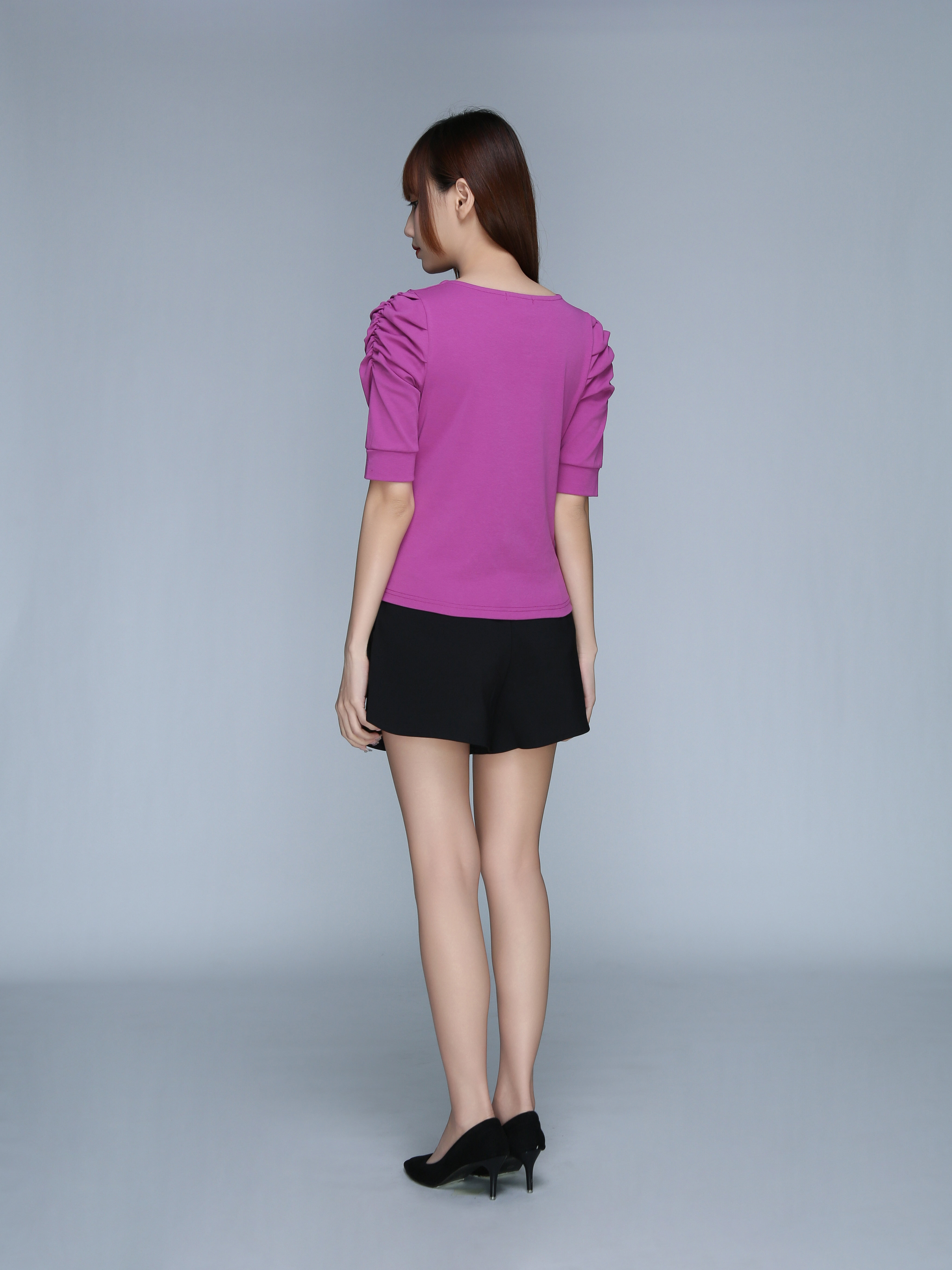 Pleated Short Sleeve Top 23052