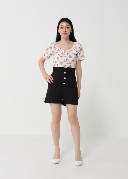 Two Tone Floral Jumpsuit 23076