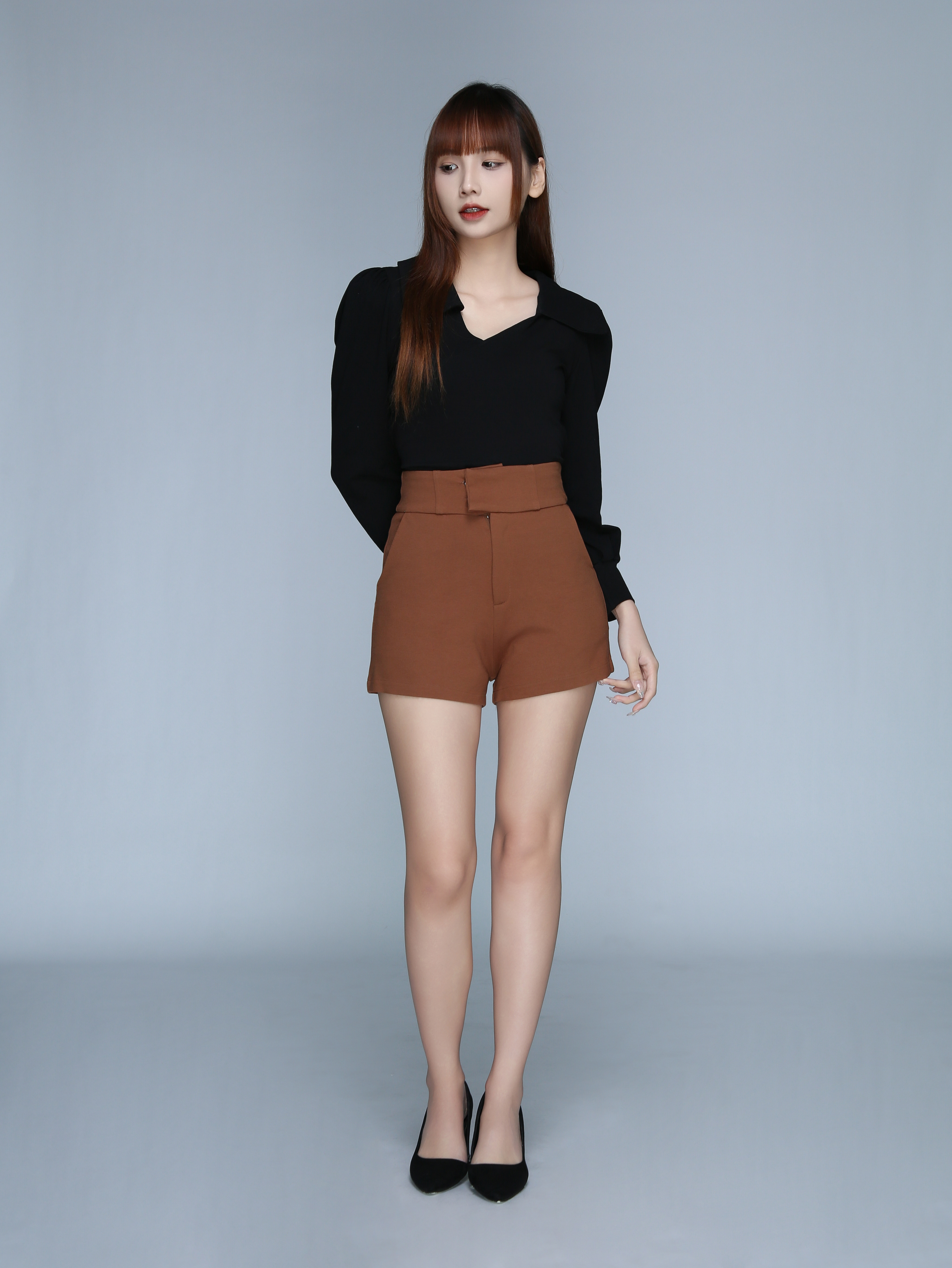High Waist Side Pocket Short Pant 22935