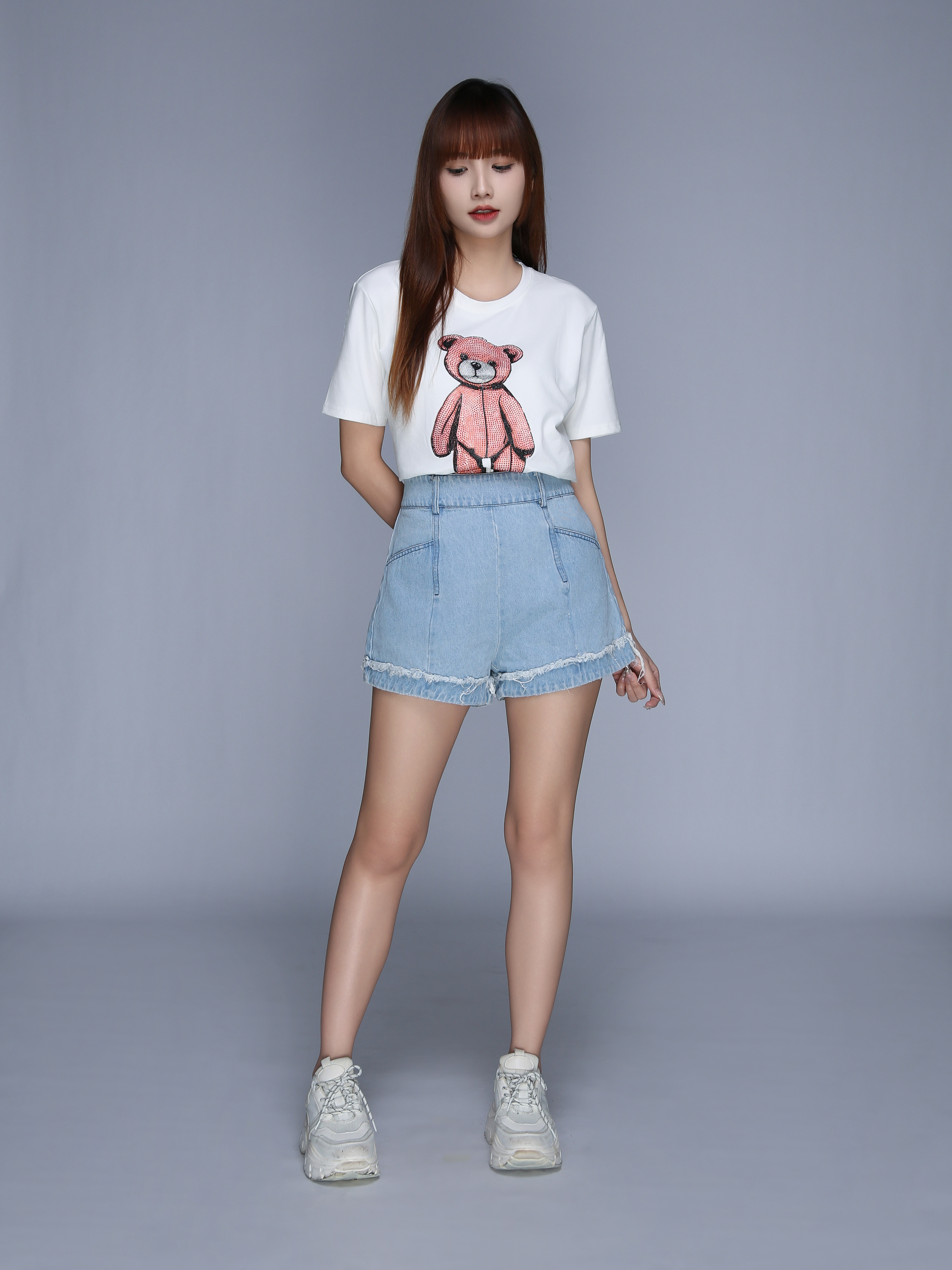 High Waist Back Zip Short Pant 25642