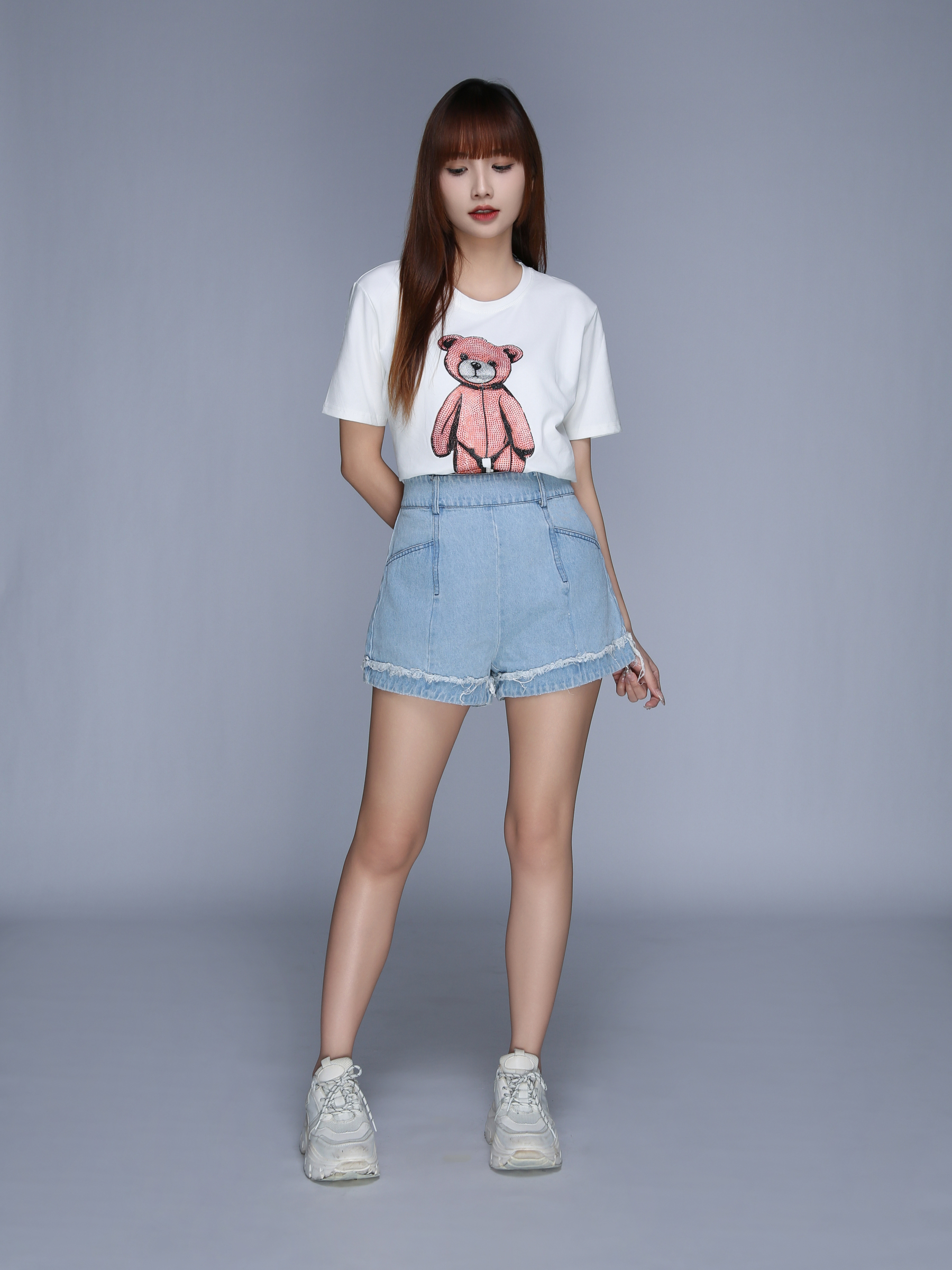 High Waist Back Zip Short Pant 25642