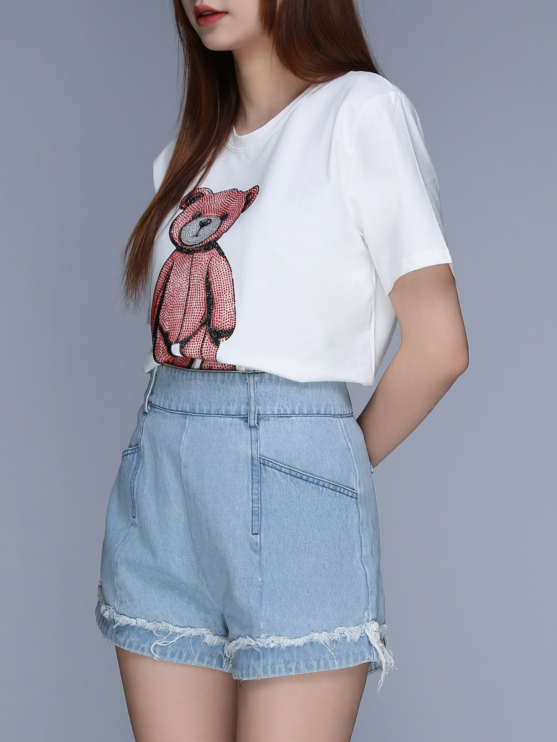 High Waist Back Zip Short Pant 25642