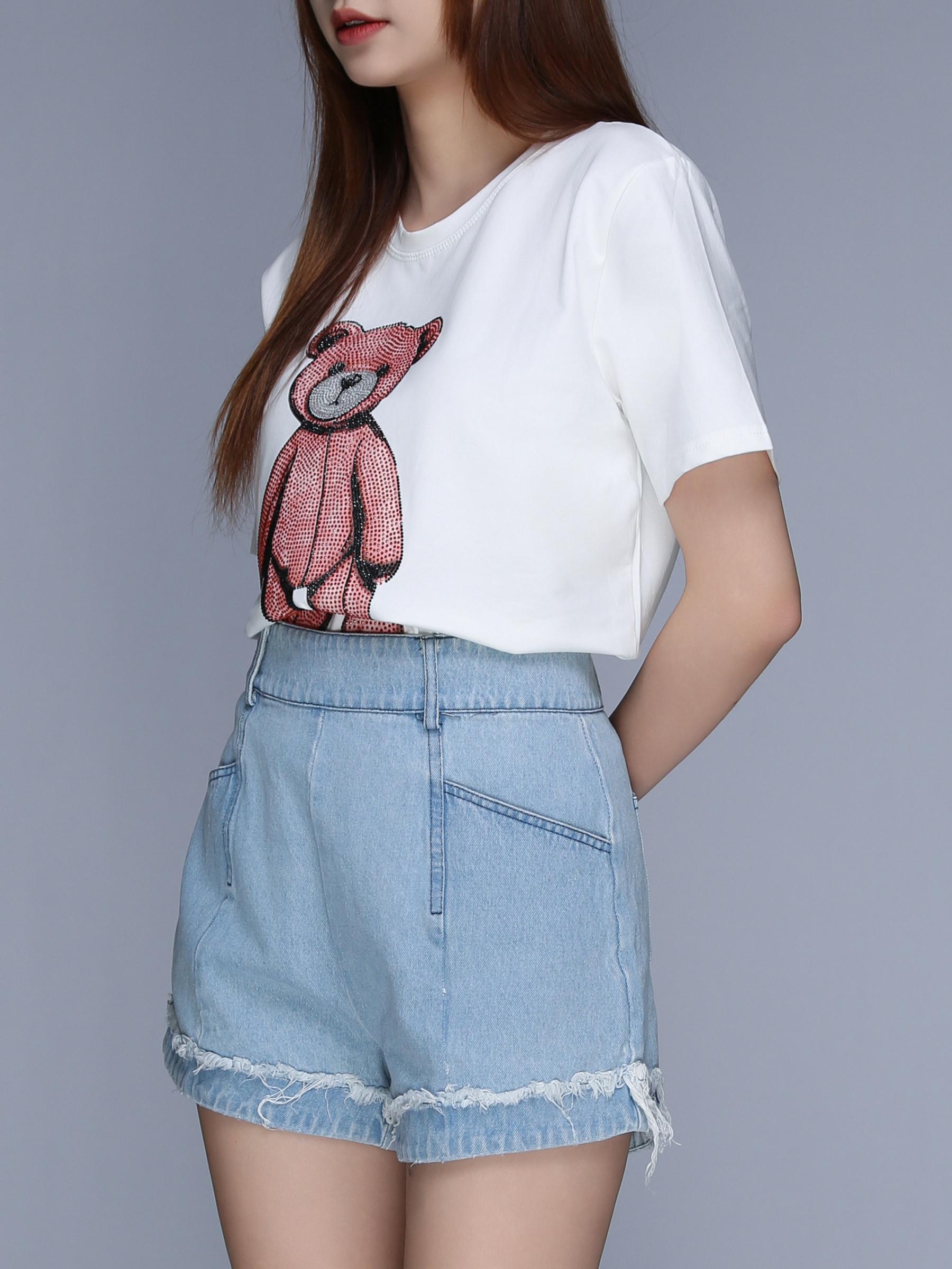 High Waist Back Zip Short Pant 25642