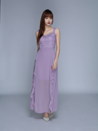 Sleeveless Lace With Ruffles Dress 23928