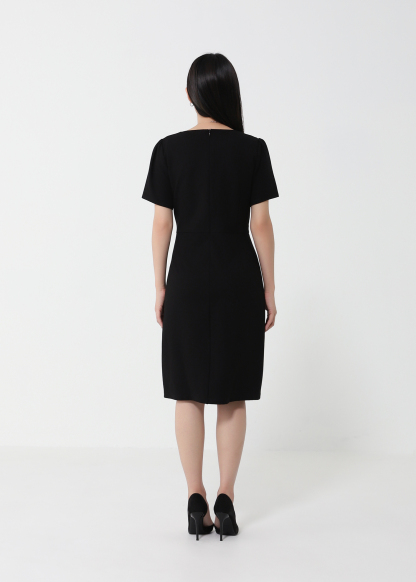 Waist Decorative Diamond V Neck Dress 24403