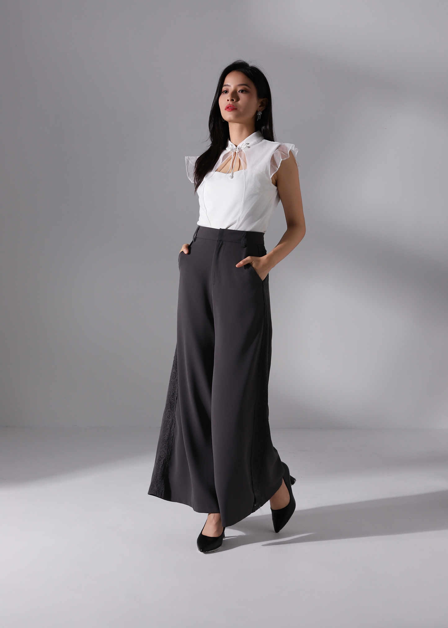 Lace Wide Leg Long Pants DJ096
