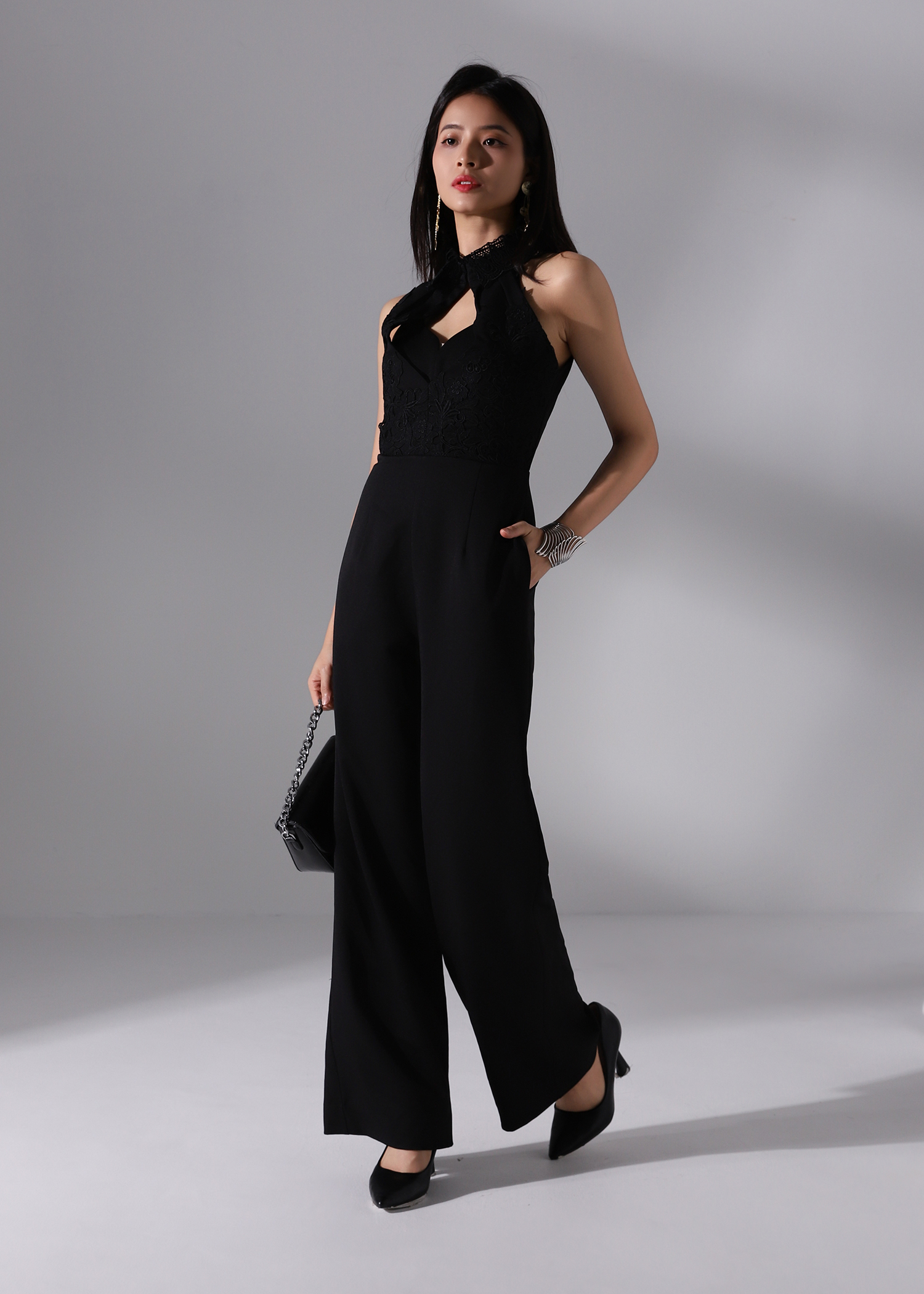Elegant Halter Lace Jumpsuit AC234