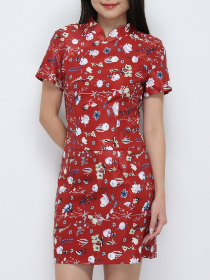 Floral Cheongsam Set 25167