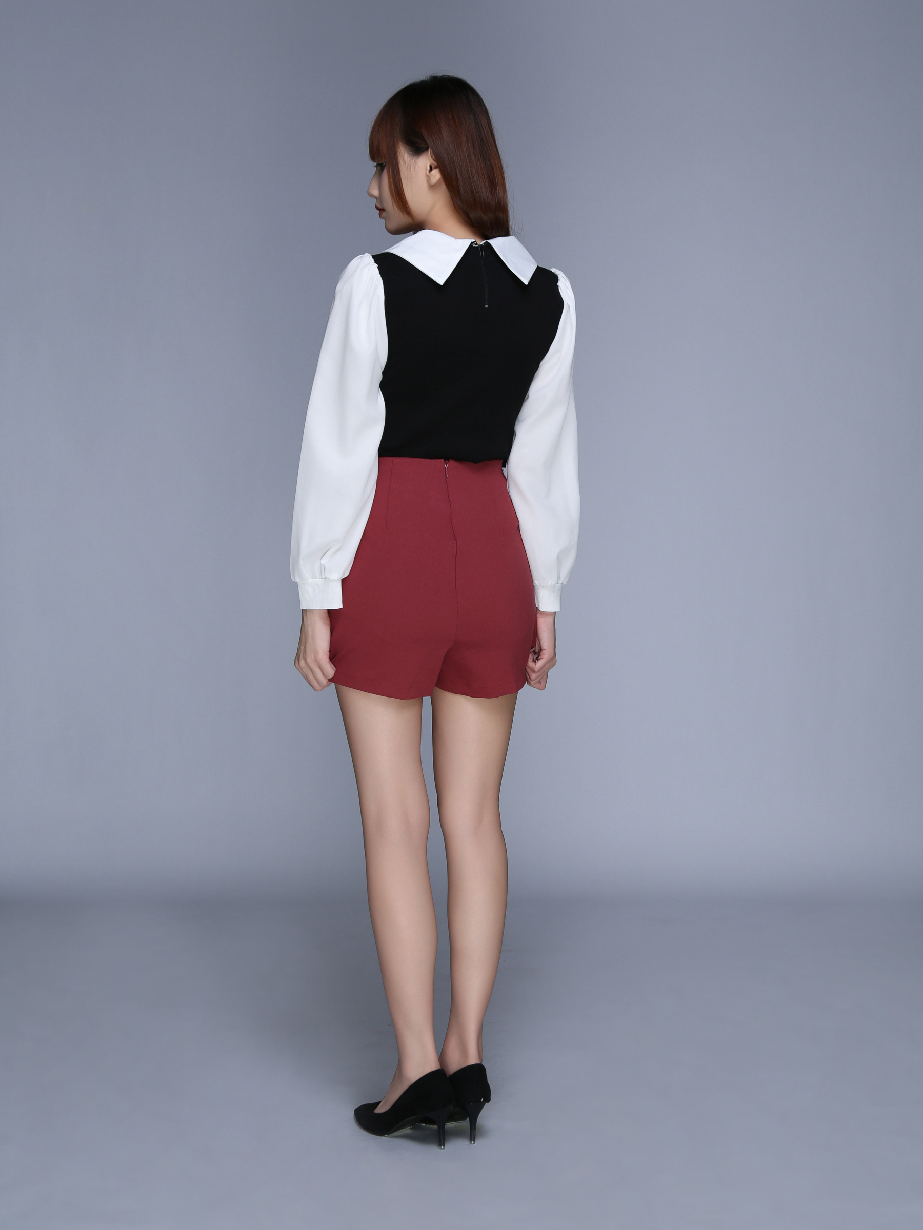 High Waist Side Pocket Short Pants 25599