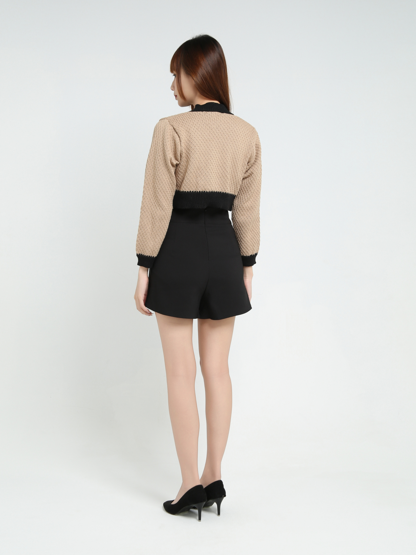Front Button Long Sleeve Knitted Top 25534