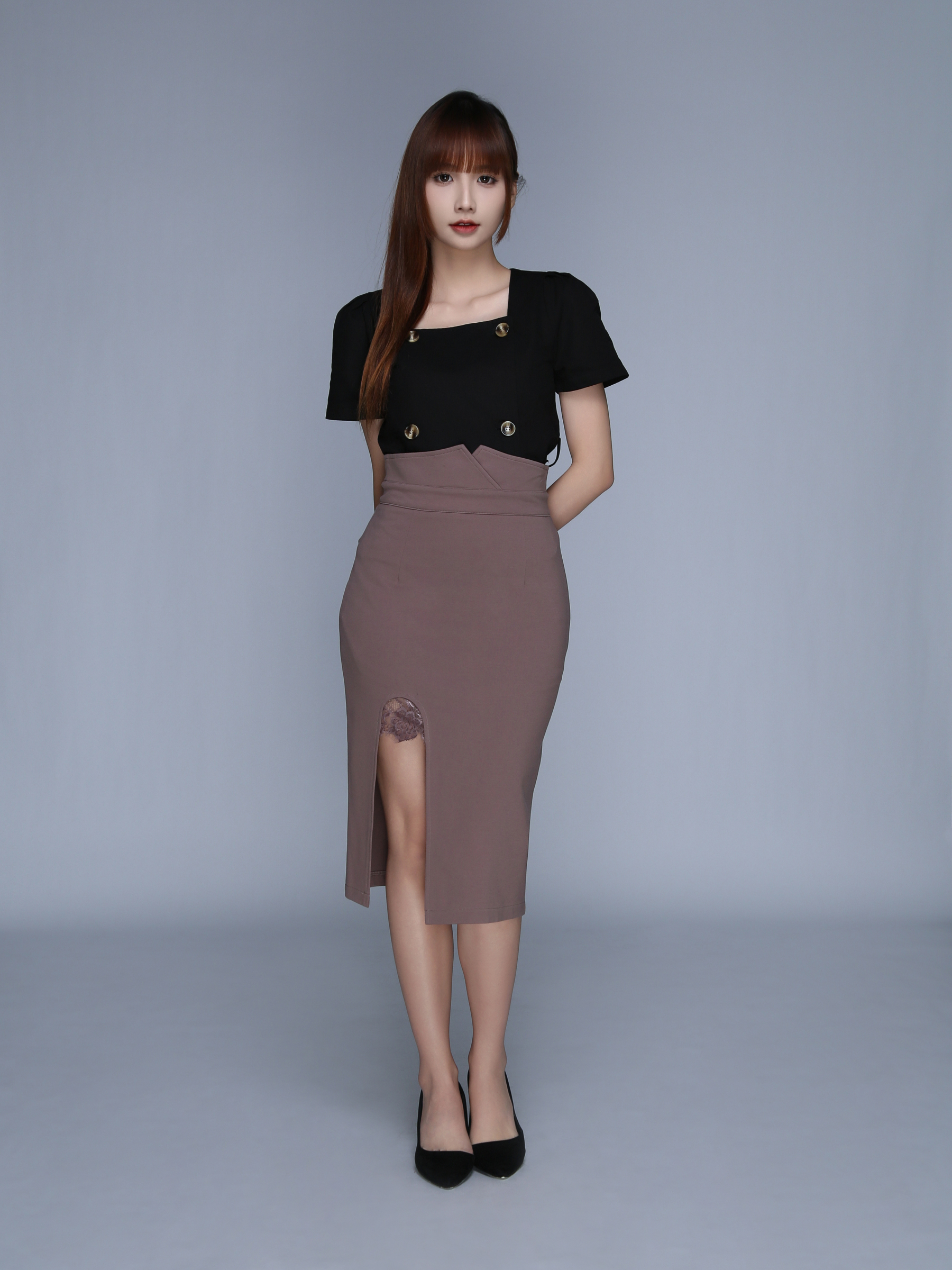 High Waist Formal With Lace Skirt 25584