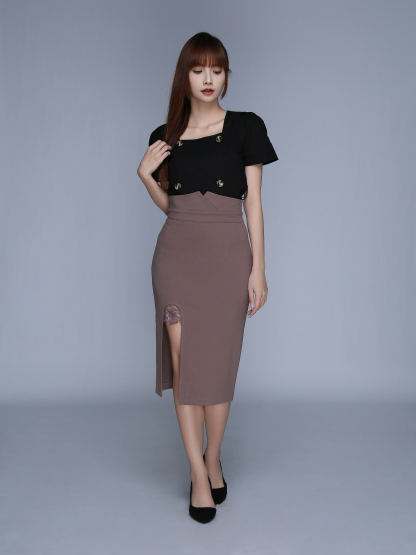 High Waist Formal With Lace Skirt 25584