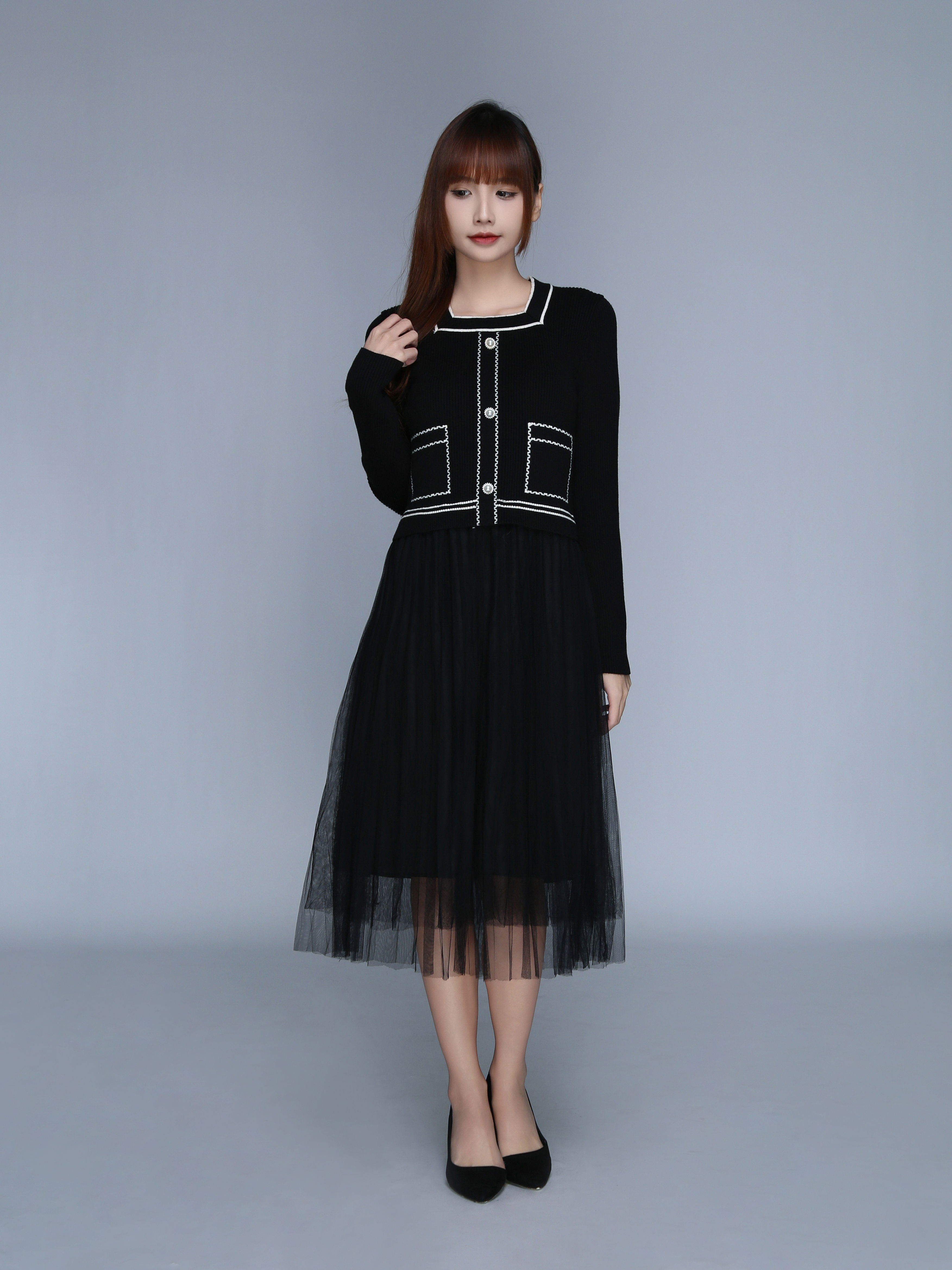 Fake Two Piece Dress 25618