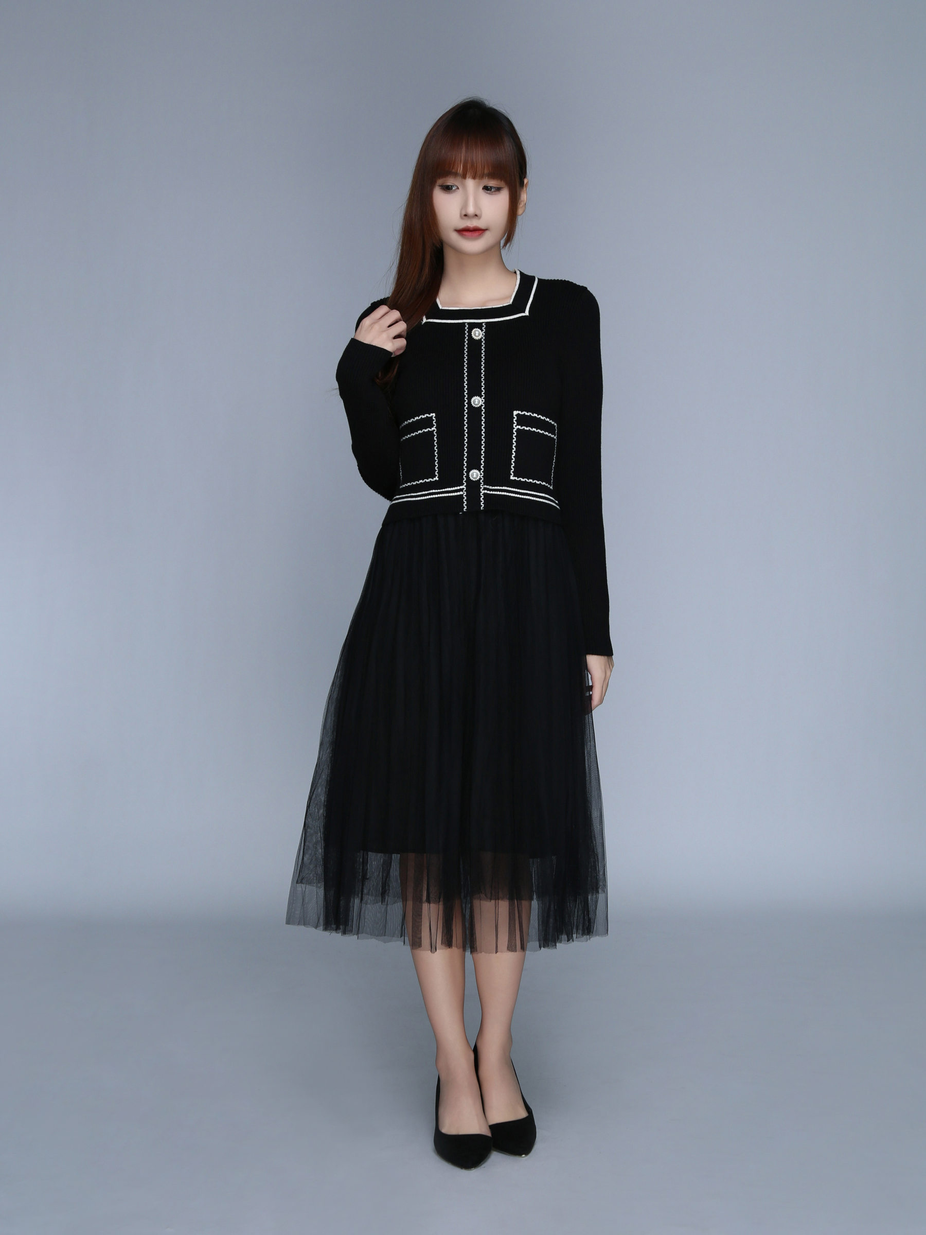 Fake Two Piece Dress 25618