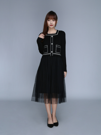 Fake Two Piece Dress 25618