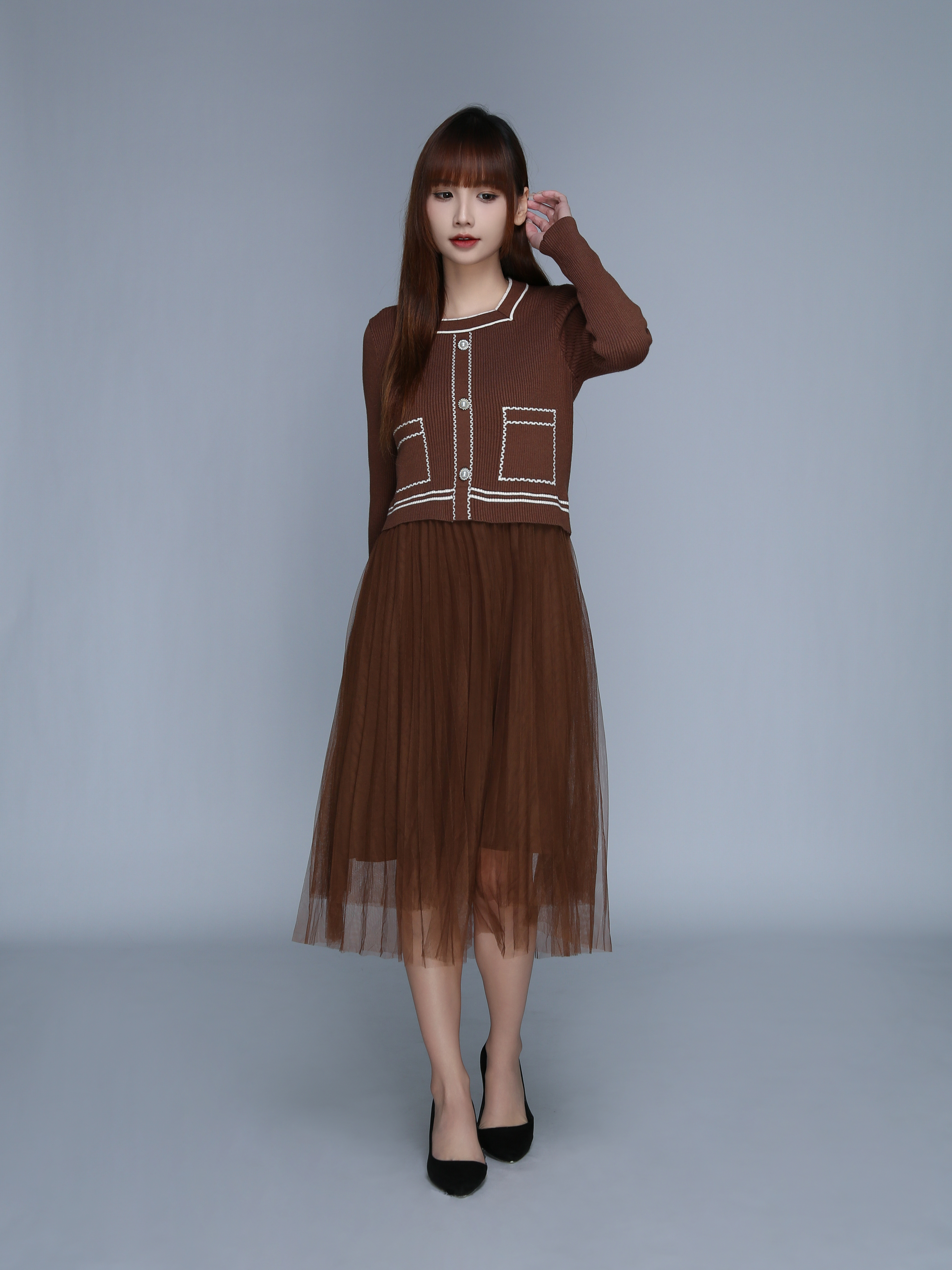 Fake Two Piece Dress 25618