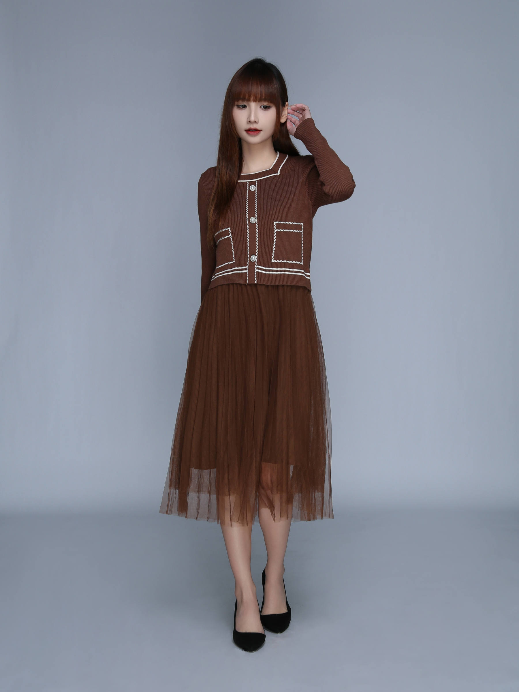 Fake Two Piece Dress 25618