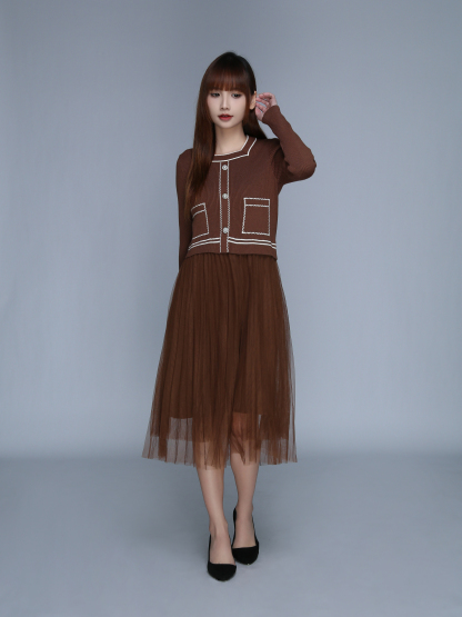 Fake Two Piece Dress 25618