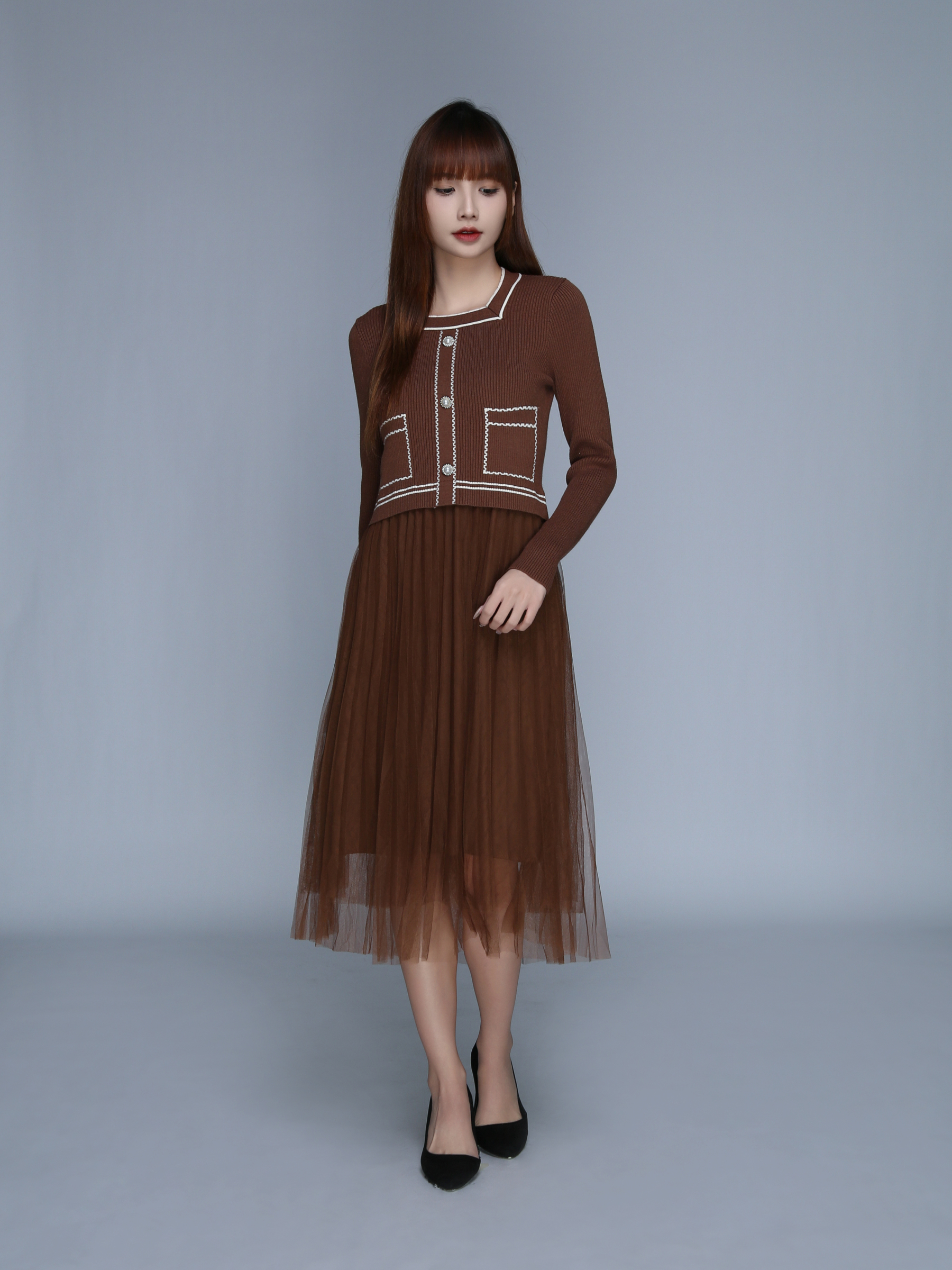 Fake Two Piece Dress 25618