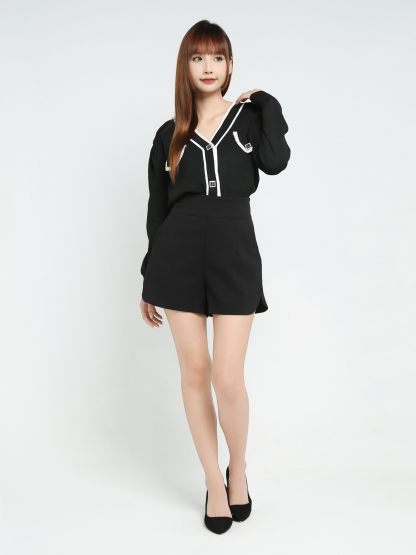 Long Sleeve Front Button Top 25653