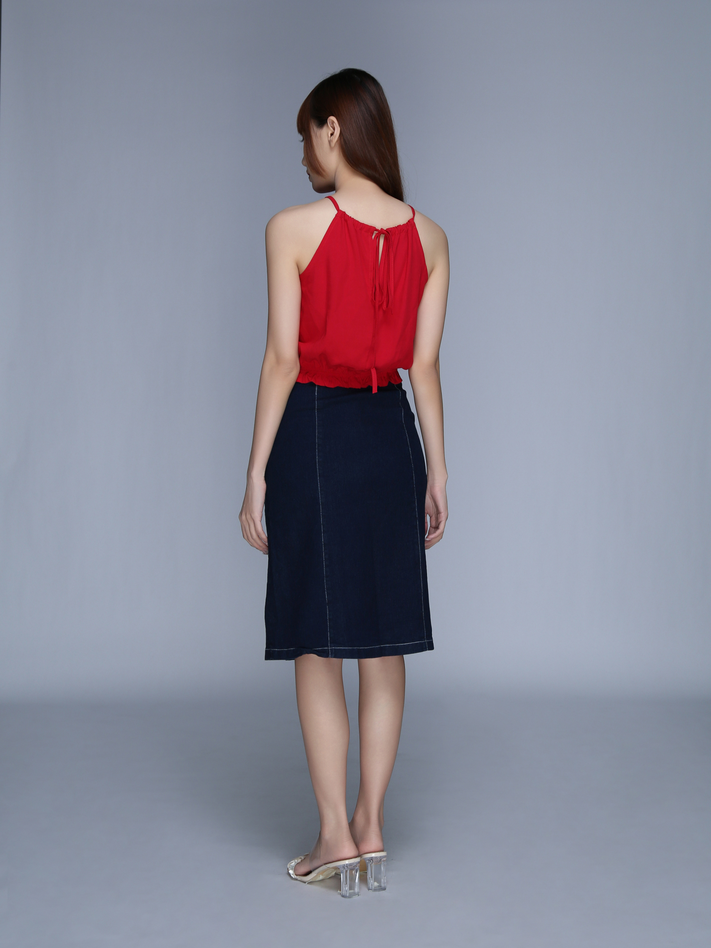 High Waist Denim Skirt 25601