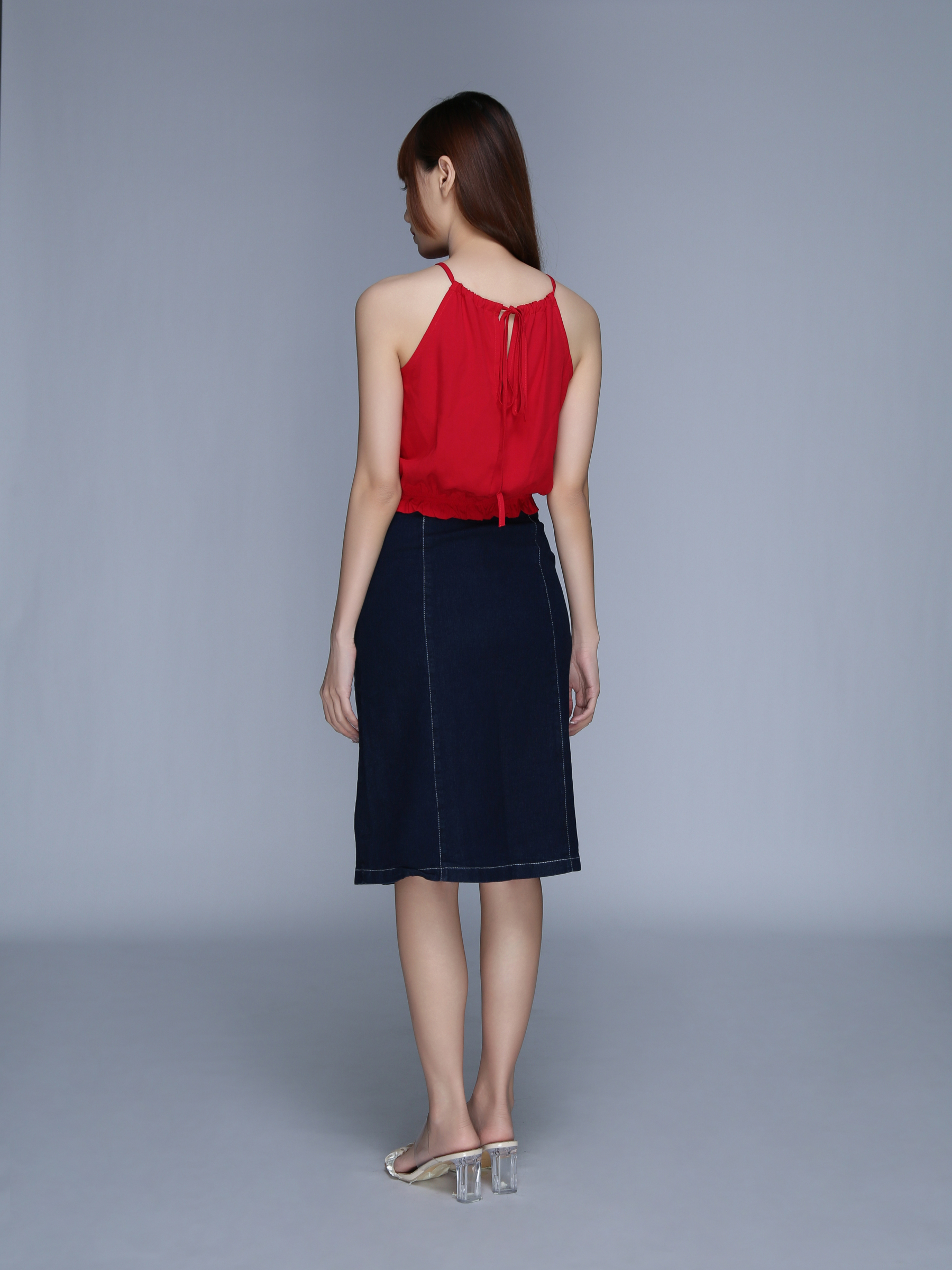 High Waist Denim Skirt 25601