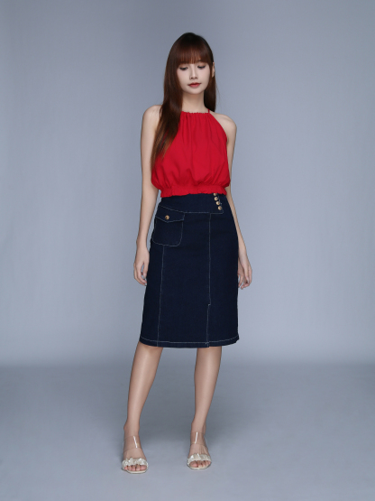 High Waist Denim Skirt 25601