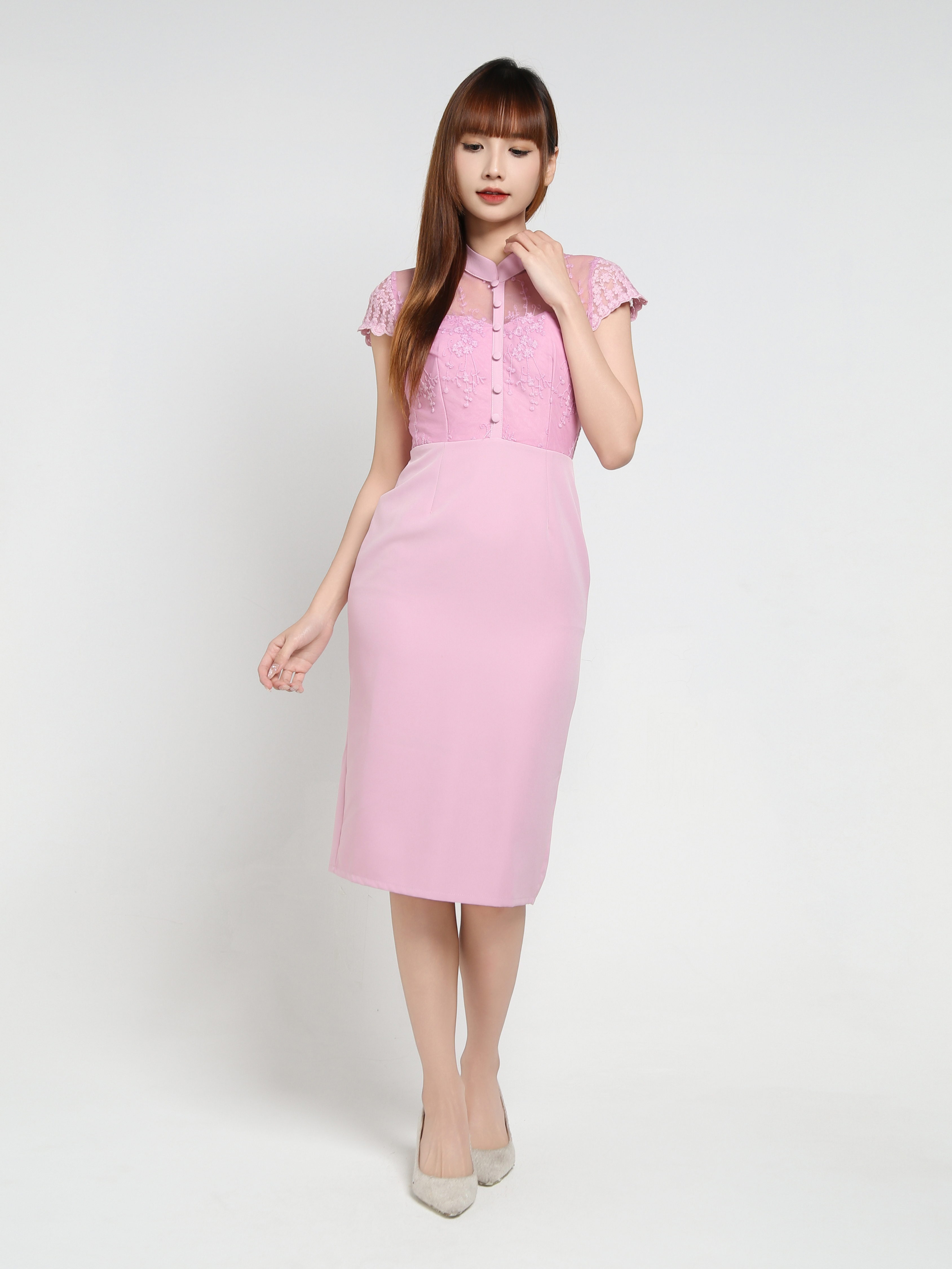 Lace Back Zip Dress 25682