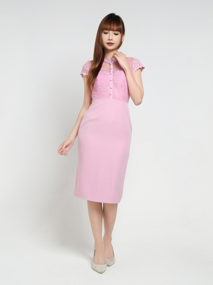 Lace Back Zip Dress 25682