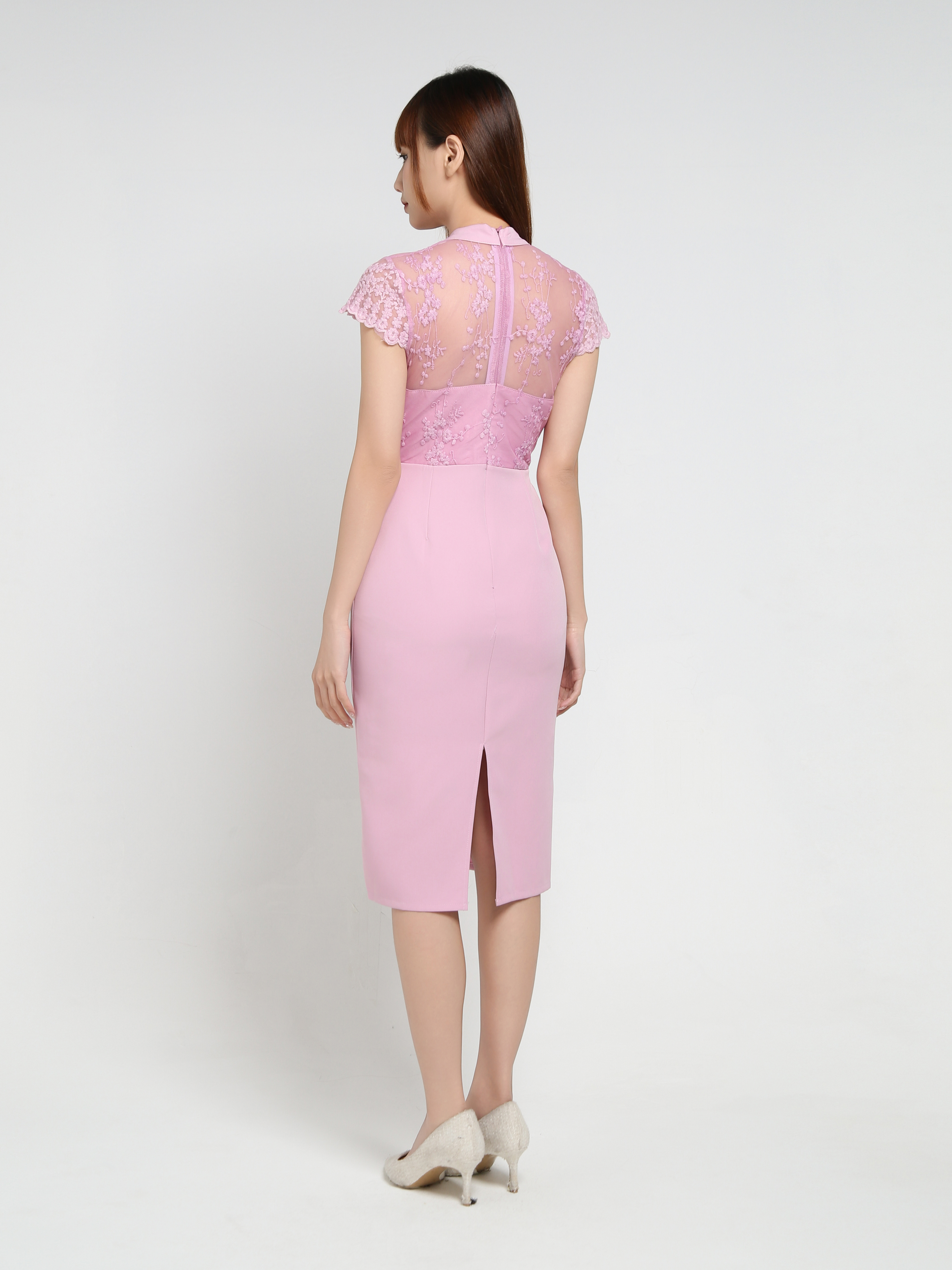 Lace Back Zip Dress 25682