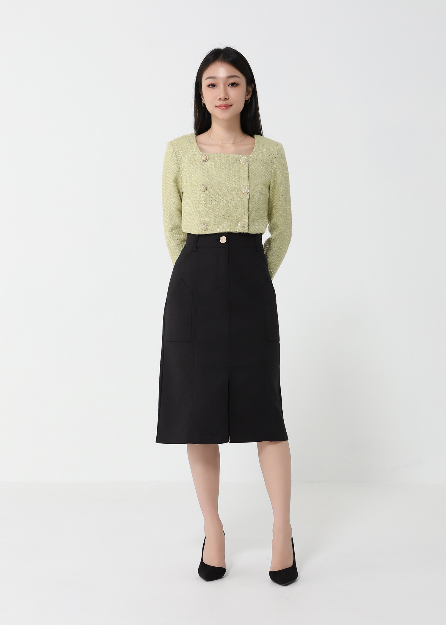 Long Sleeve Front Button Top 25948