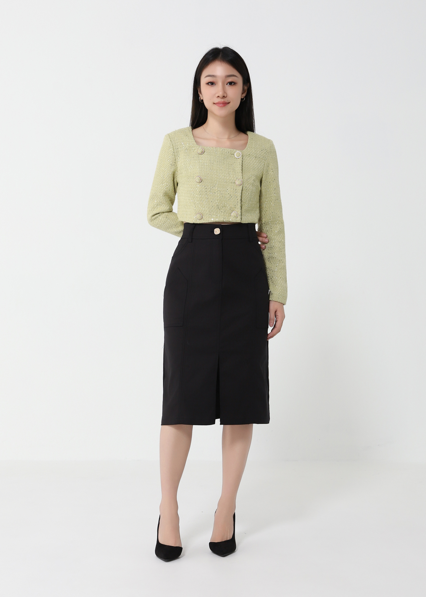 Long Sleeve Front Button Top 25948