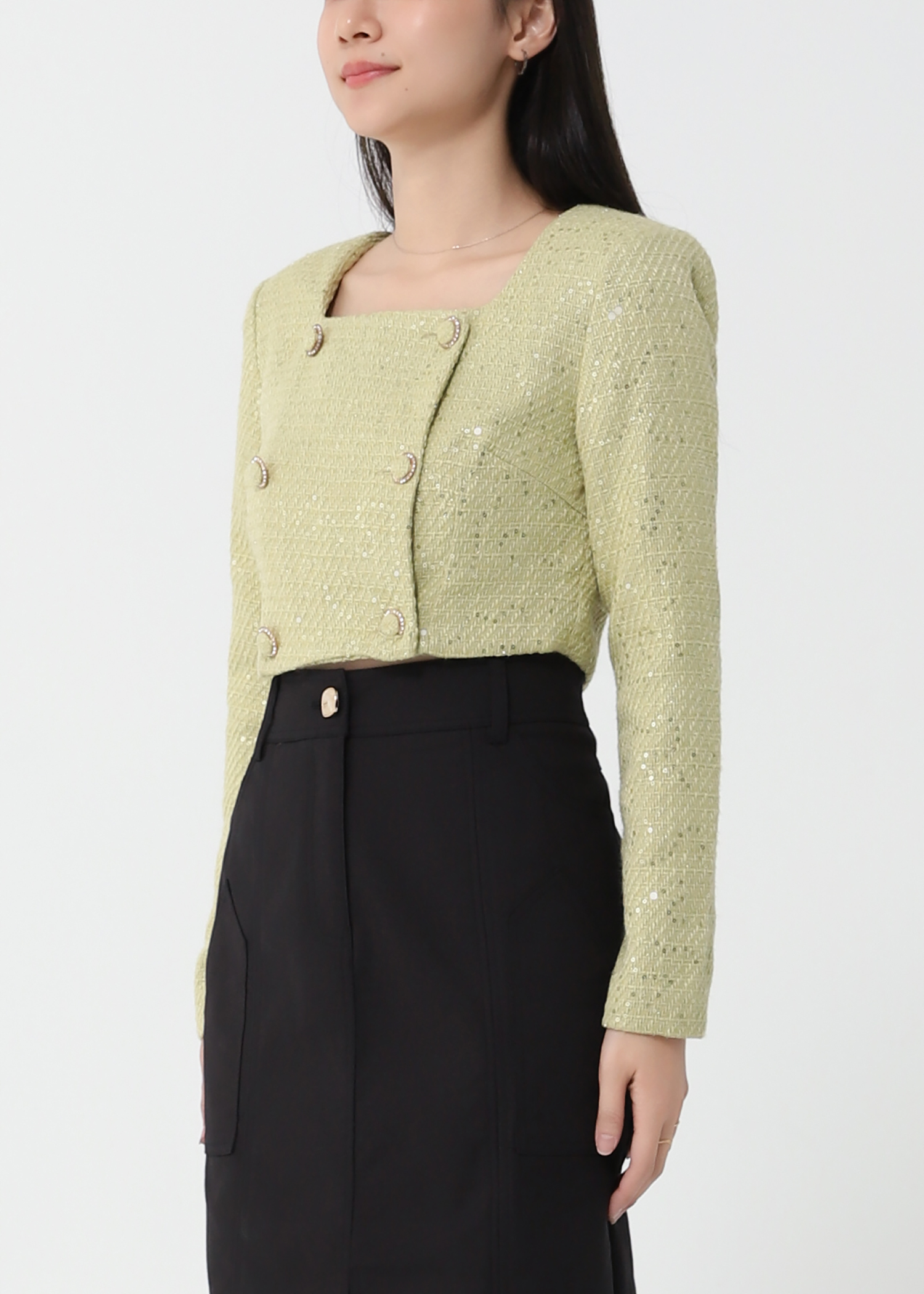Long Sleeve Front Button Top 25948