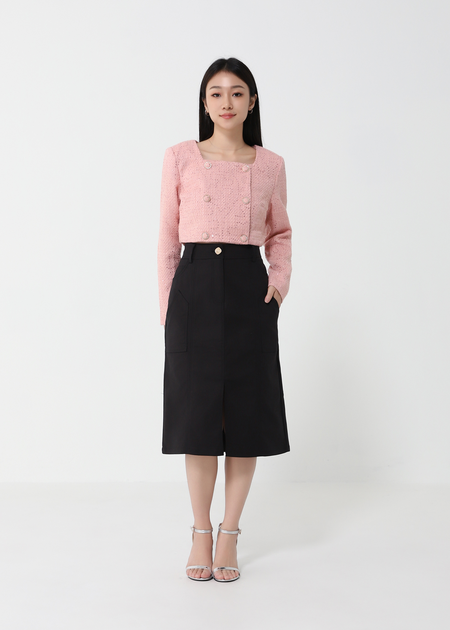 Long Sleeve Front Button Top 25948