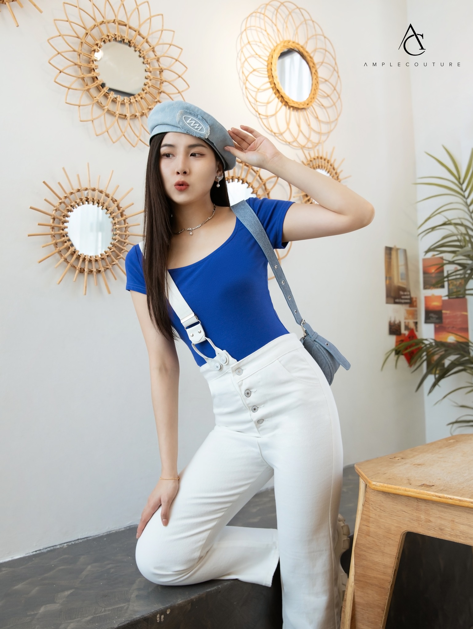 Denim Sling Strap Long pants 26629