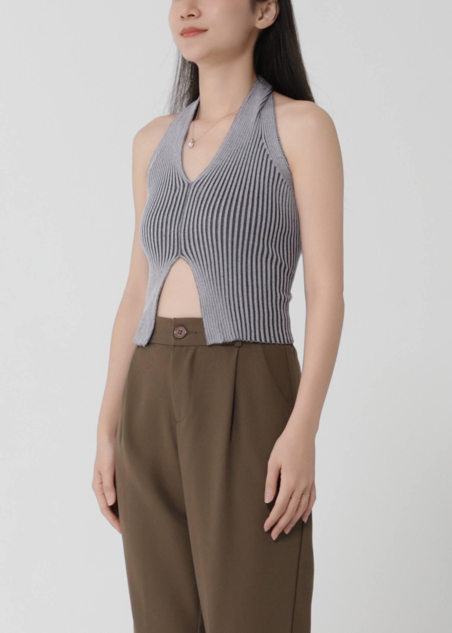 Formal High Waist Side Pocket Long Pants 24419