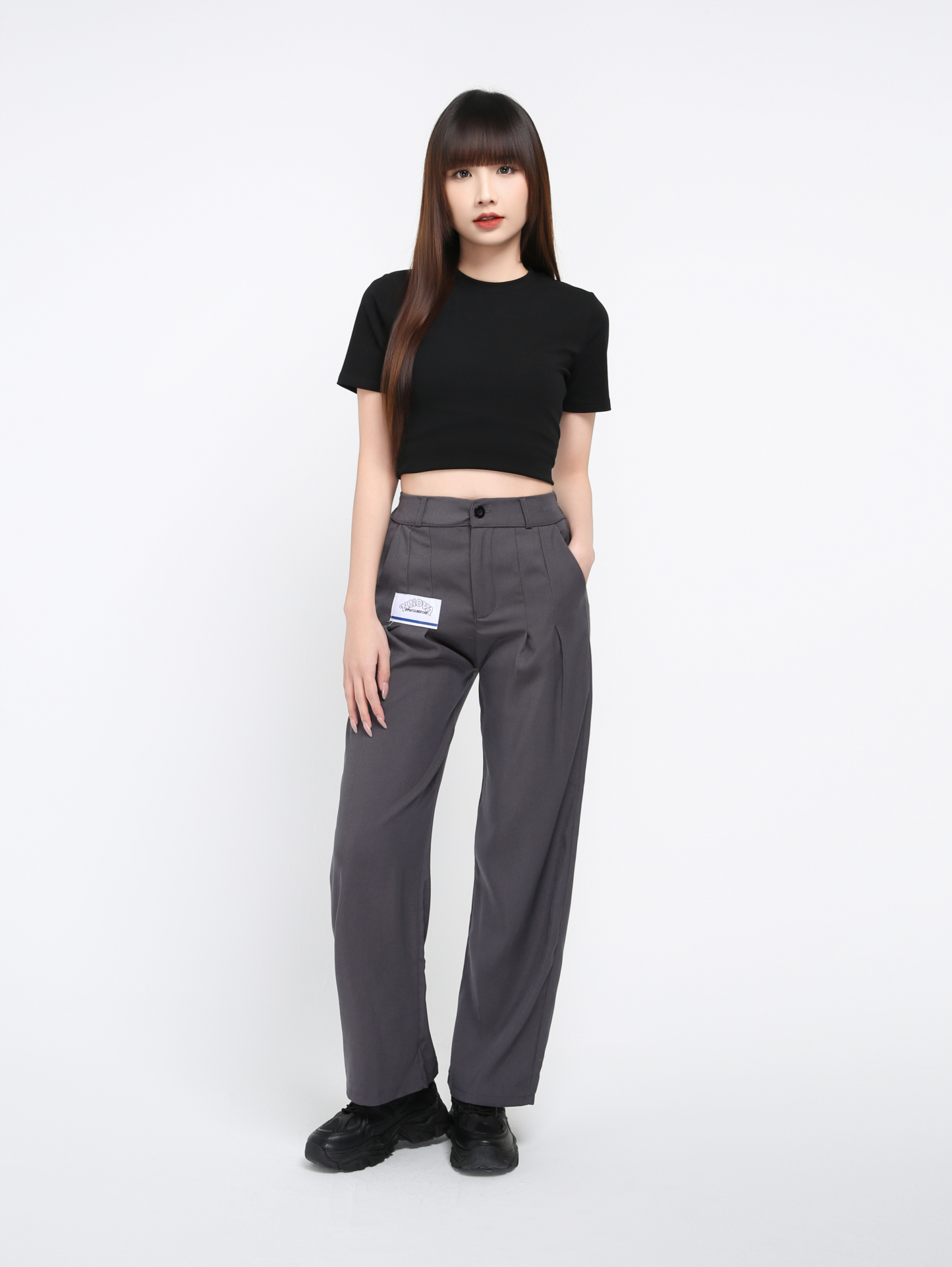 Waist Tie Up Strap Long Pants 27034