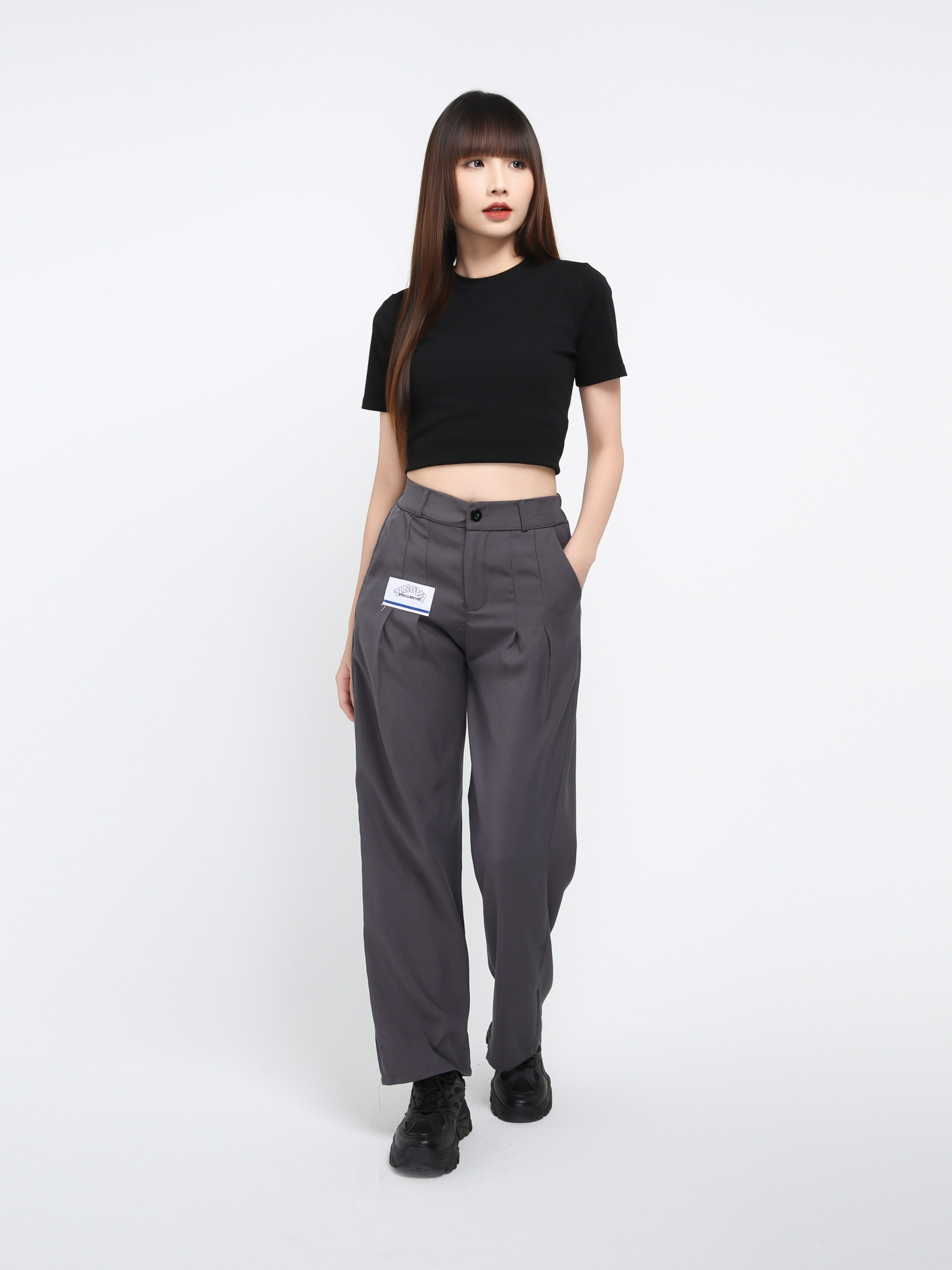 Waist Tie Up Strap Long Pants 27034