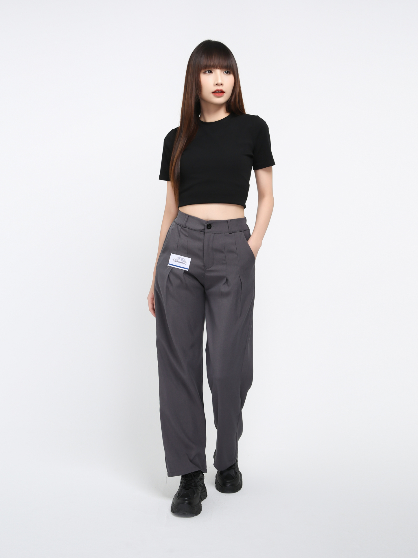 Waist Tie Up Strap Long Pants 27034