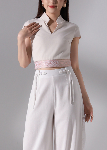 V Neck Collar Top AC648